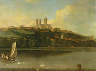 A View of the Cathedral and City of Lincoln from the River